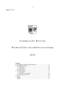Landgericht Rostock Richterliche Geschäftsverteilung 2015