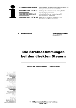 Die Strafbestimmungen bei den direkten Steuern