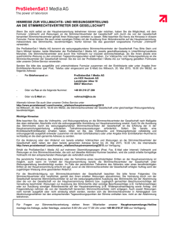 hinweise zur vollmachts- und weisungserteilung an die