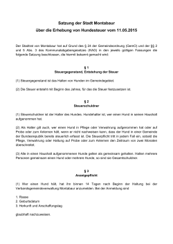 Satzung der Stadt Montabaur über die Erhebung von Hundesteuer