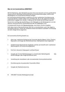 Was ist ein konstruktives BRIEFING?