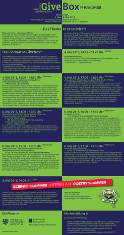 Hier finden Infos zu den Workshops