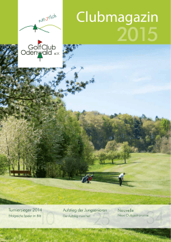 Clubmagazin 2015 - Golfclub Odenwald
