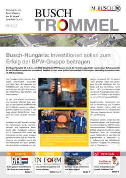 BUSCH-Trommel 01/2015 - M. Busch GmbH & Co. KG