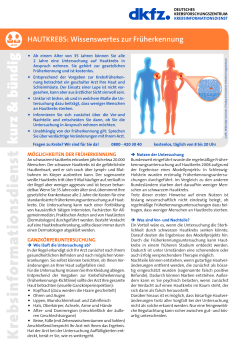 Informationsblatt Hautkrebs-Früherkennung
