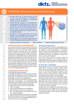 Informationsblatt Hautkrebs-Fr&uuml;herkennung