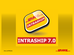 DHL IntraShip 7.0 User Guide
