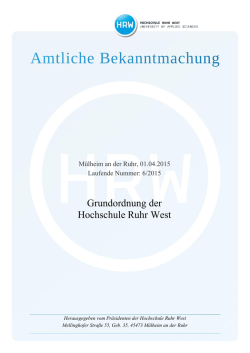 Grundordnung der HRW - Hochschule Ruhr West