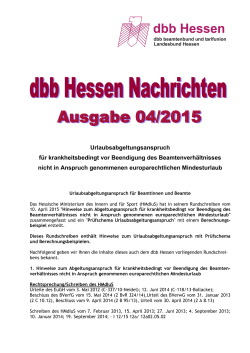 dbb Hessen Nachrichten 04/2015 - dbb beamtenbund und tarifunion