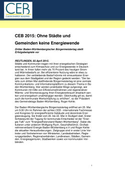 CEB 2015: Ohne Städte und Gemeinden keine Energiewende