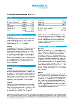 Börsen-Newsletter vom 4. Mai 2015