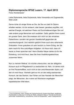 Diplomansprache HFGZ Luzern, 17. April 2015