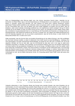 IKB-Kapitalmarkt-News – US-Fed-Politik: Zinswende kommt in 2015