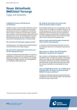 H&auml;ufige Fragen - Union Investment