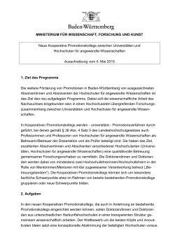 Ausschreibungstext [PDF 120 KB] - Ministerium für Wissenschaft