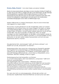 Drama, Baby, Drama! &ndash; Vom roten Faden und seinen Vorteilen