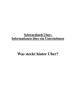 Schwarzbuch Uber - Deutscher Taxi