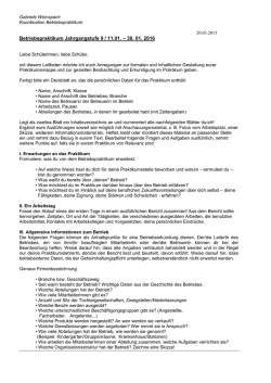 Informationen zum Betriebspraktikum 2016