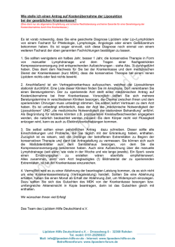Wie stelle ich einen Antrag auf Kosten&uuml;bernahme der Liposuktion
