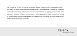 Hier finden Sie zu Ihrer Information ein Muster unseres