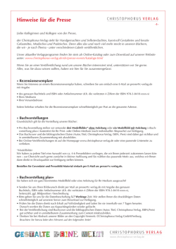 Hinweise f&uuml;r die Presse - Christophorus