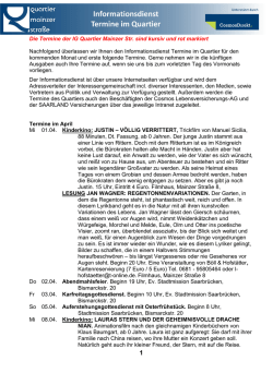 Die Termine der IG Quartier Mainzer Str. sind kursiv und
