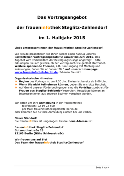 Das Vortragsangebot der fraueninfothek Steglitz
