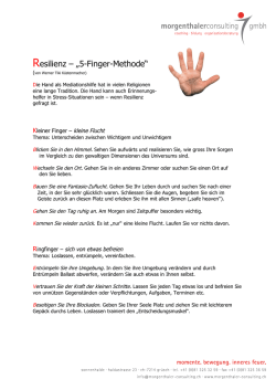Resilienz &ndash; &bdquo;5-Finger-Methode&ldquo;