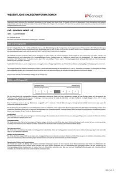 Wesentliche Anlegerinformationen