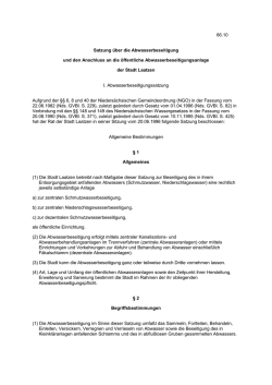 Satzung über die Abwasserbeseitung und den