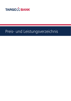 Preis- und Leistungsverzeichnis (TARGOBANK)