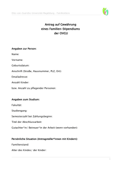 Ausgefülltes Antragsformular - OVGU und Familie - Otto