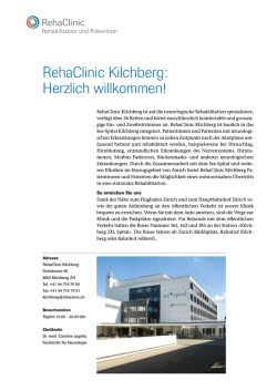 RehaClinic Kilchberg: Herzlich willkommen!