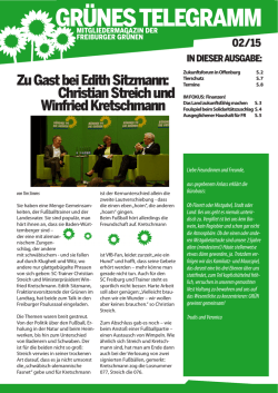 GR&Uuml;NES TELEGRAMM - B&uuml;ndnis 90/Die Gr&uuml;nen in Freiburg