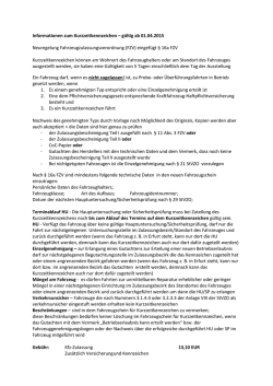 Informationen zum Kurzzeitkennzeichen &ndash; g&uuml;ltig ab 01.04.2015