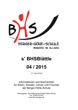 April 2015 - Berger Höhe Schule