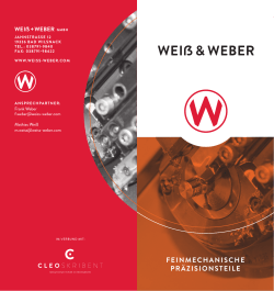 Flyer  - Weiß und Weber GmbH