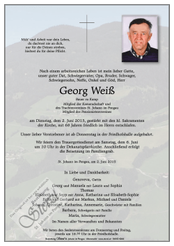 Georg Weiß - Bestattung Sterzl