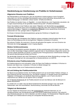 Handreichung zur Anerkennung von Pflichtpraktika