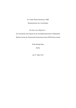 Dr. Frank-Walter Steinmeier, MdB Bundesminister des