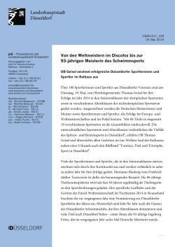 Pressemitteilung der Stadt - Pferdesportverband Düsseldorf e.V.