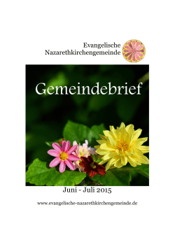 Gemeindeblatt Juni-Juli - evangelische Nazarethkirchengemeinde