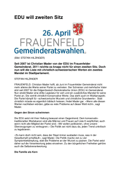 EDU will zweiten Sitz