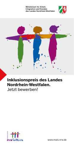 Inklusionspreis des Landes Nordrhein-Westfalen.
