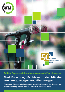 Call for Papers - Berufsverband Deutscher Markt