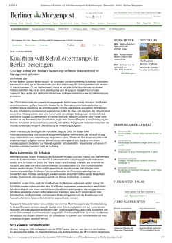 Koalition will Schulleitermangel in Berlin beseitigen