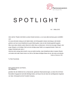 Spotlight Ausgabe 1/2015 - Frankfurter Patronatsverein für die