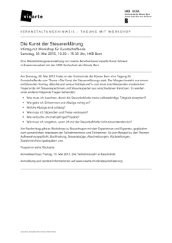 Informationen und Programm Steuertag 2015