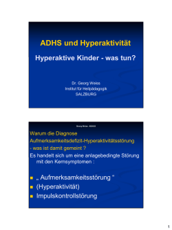 ADHS und Hyperaktivität