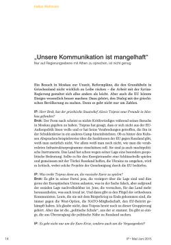 „Unsere Kommunikation ist mangelhaft“ (PDF - IP